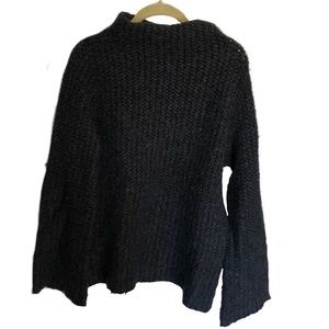 Grey knit turtleneck sweater